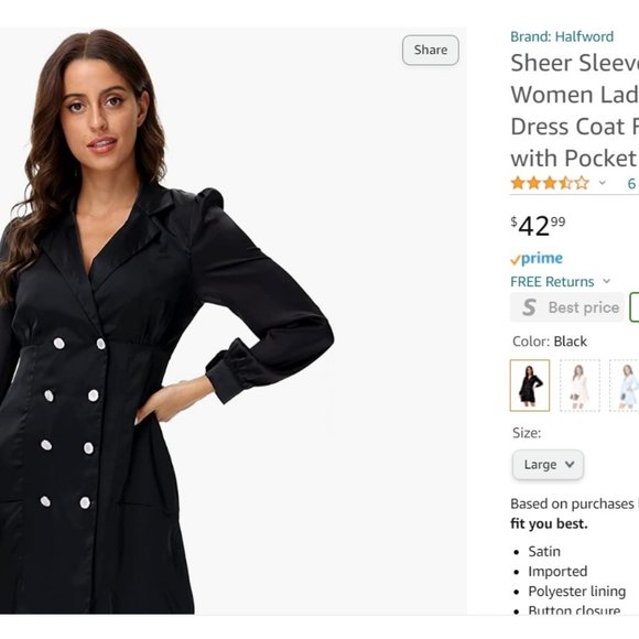 NWT SUIT DRESS - Blue - L - Picture 8 of 8